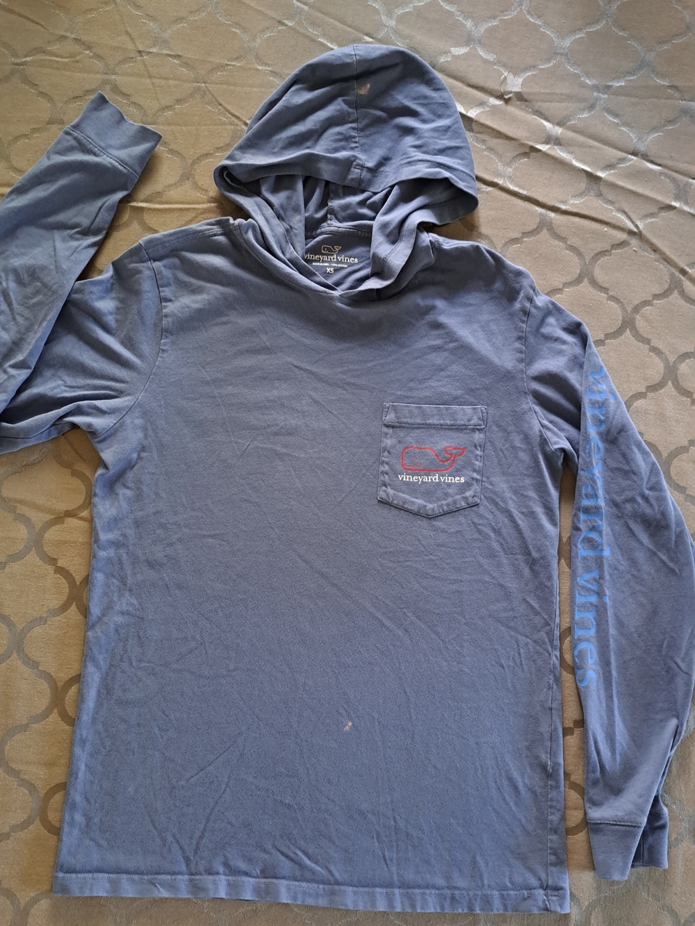 Vineyard Vines Men's Long Sleeve Hooded T-Shirt XS Blue